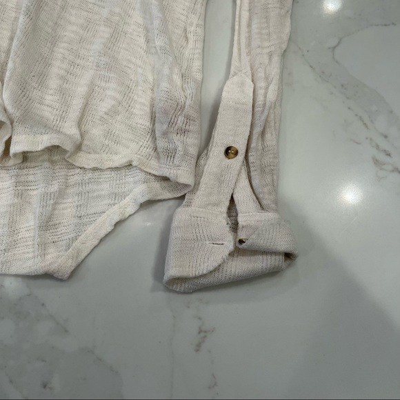 Free People cream long sleeve button down top - Picture 10 of 14